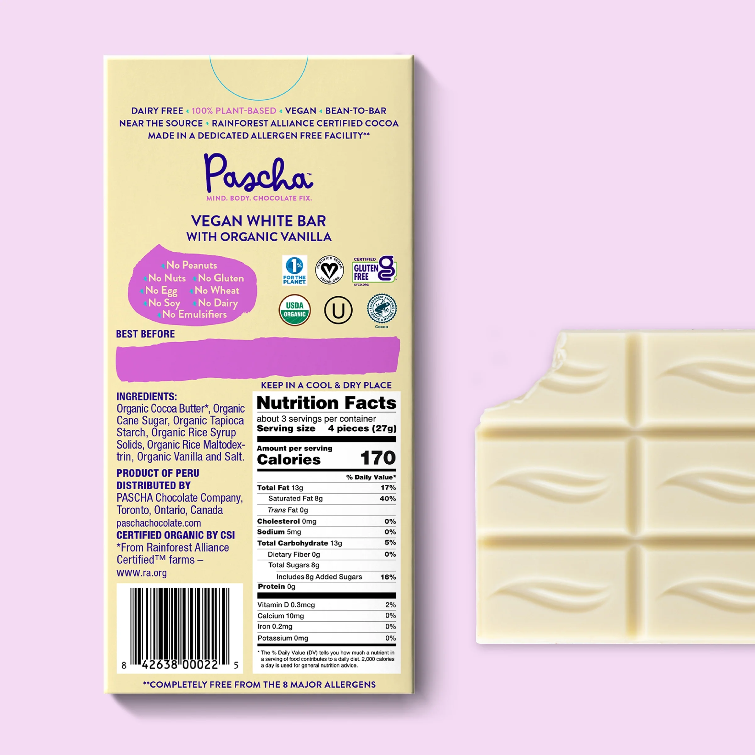 Organic Vegan White Bar (10 Bar Pack) - Image 3